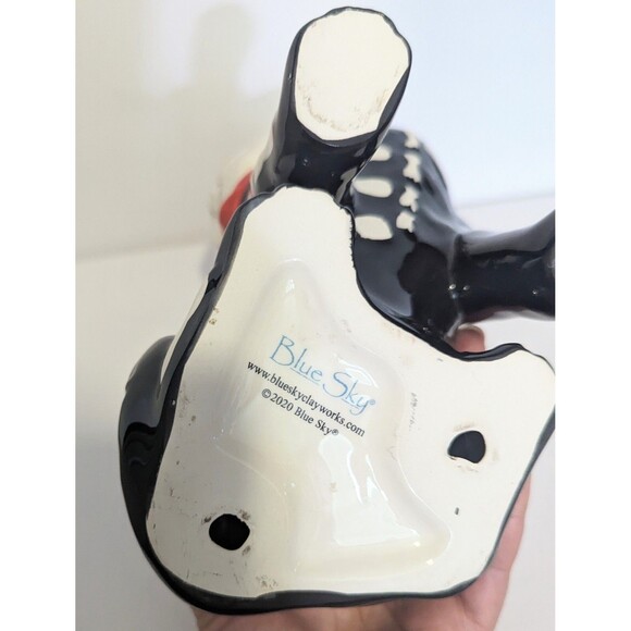 Day of the Dead Blue Sky Clayworks Cat Figure with Bones Flowers - Picture 6 of 6